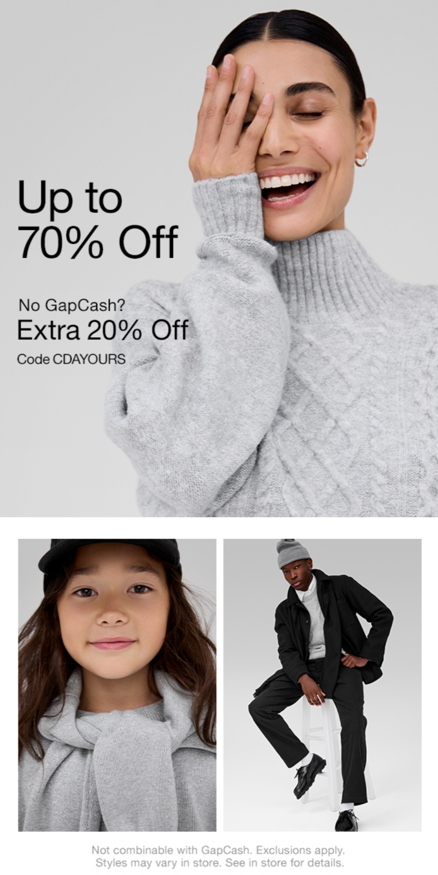 Gap Factory Store Spend your Gap Cash NOW Storewide Up to 70 off Clearance 30 CrossIron Mills