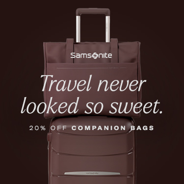 Travel never looked so sweet: 20% OFF COMPANION BAGS. icon