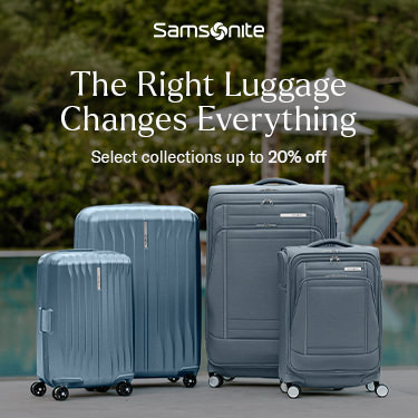 The Right Luggage Changes Everything: Select collections up to 20% off icon